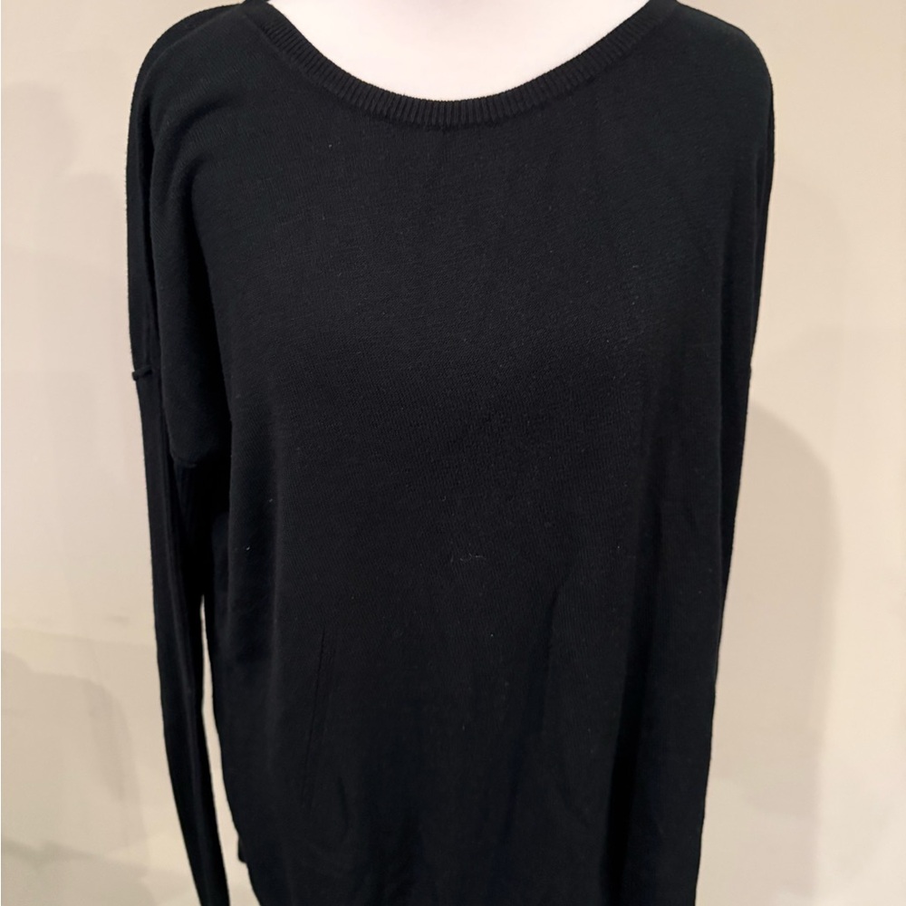 Women’s Basic Black Tunic Sweater CUPIO Size XL